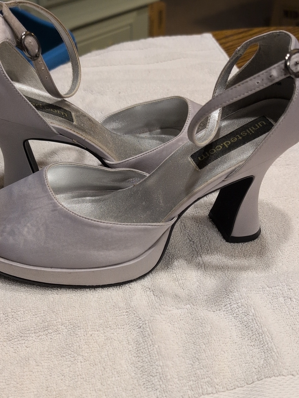 Unlisted Lilac-Silver Platform Mary Jane Heels